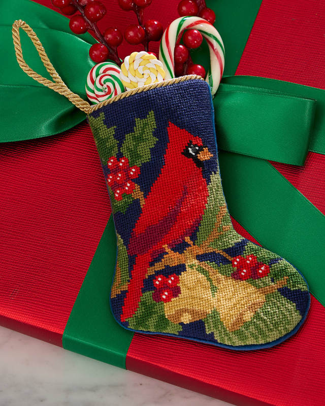 "Remembrance Cardinal" Mini Bauble Stocking